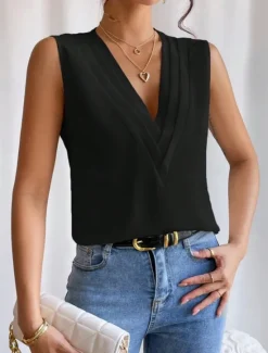 Online Women's Camisole Tank Top Solid Color Daily Casual Sleeveless V Neck Regular Tops Daily Black White Orange Green Apricot Summer Women Tank Tops & Camis