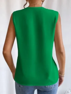 Online Women's Camisole Tank Top Solid Color Daily Casual Sleeveless V Neck Regular Tops Daily Black White Orange Green Apricot Summer Women Tank Tops & Camis