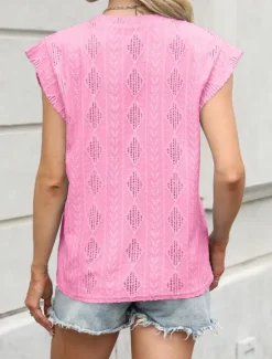 Women's Camisole Tank Top Solid Color Stylish Casual Sleeveless Crew Neck Regular Tops Daily Ruffle Black White Pink Summer Women Tank Tops & Camis|Blouses & Shirts