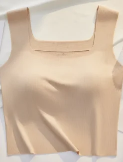 Online Women's Camisole Tank Top Basic Sleeveless Regular Tops Square Neck Black White Blue Green Beige Summer Women Tank Tops & Camis