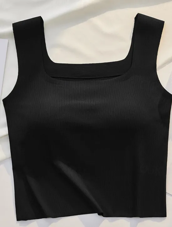 Online Women's Camisole Tank Top Basic Sleeveless Regular Tops Square Neck Black White Blue Green Beige Summer Women Tank Tops & Camis