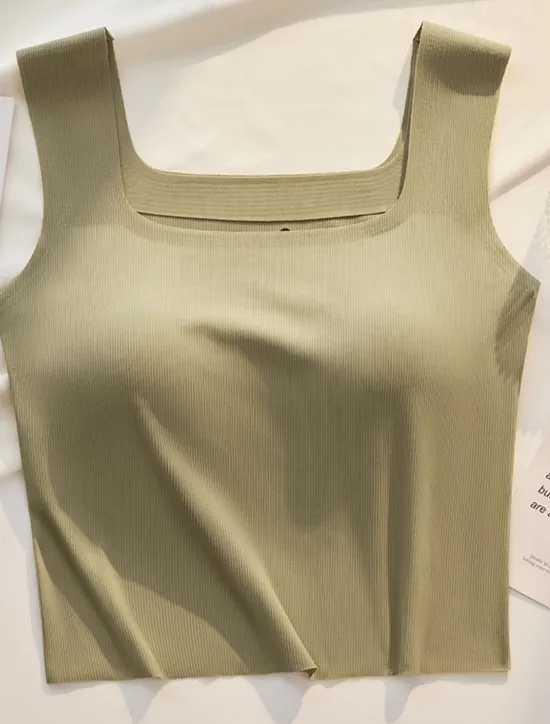 Online Women's Camisole Tank Top Basic Sleeveless Regular Tops Square Neck Black White Blue Green Beige Summer Women Tank Tops & Camis
