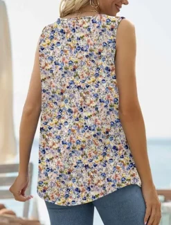 Outlet Women's Camisole Tank Top Fashion Floral Paisley Print Sleeveless Regular Tops Square Neck Casual Holiday Black White Yellow Wine Green Summer Women Tank Tops & Camis