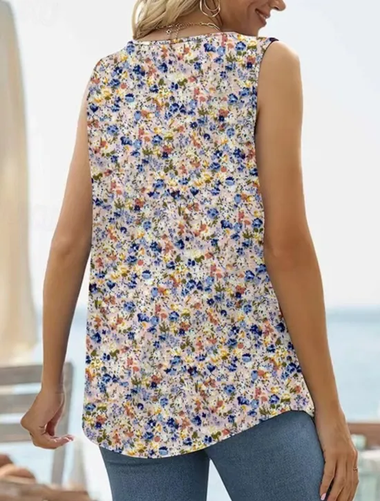 Outlet Women's Camisole Tank Top Fashion Floral Paisley Print Sleeveless Regular Tops Square Neck Casual Holiday Black White Yellow Wine Green Summer Women Tank Tops & Camis