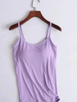 New Women's Camisole Tank Top Solid Color Daily Basic Casual Sleeveless Strap Regular Tops Daily Backless Black Purple Green Beige Summer Women Tank Tops & Camis
