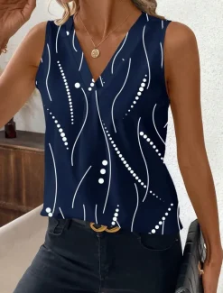 Sale Women's Camisole Tank TopGraphic Polka Dot Stylish Casual Sleeveless V Neck Regular Tops Daily Print White Red Blue Green Beige Summer Women Tank Tops & Camis