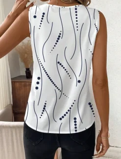 Sale Women's Camisole Tank TopGraphic Polka Dot Stylish Casual Sleeveless V Neck Regular Tops Daily Print White Red Blue Green Beige Summer Women Tank Tops & Camis
