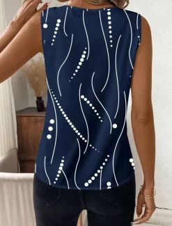 Sale Women's Camisole Tank TopGraphic Polka Dot Stylish Casual Sleeveless V Neck Regular Tops Daily Print White Red Blue Green Beige Summer Women Tank Tops & Camis