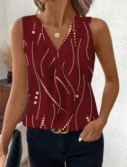 Sale Women's Camisole Tank TopGraphic Polka Dot Stylish Casual Sleeveless V Neck Regular Tops Daily Print White Red Blue Green Beige Summer Women Tank Tops & Camis