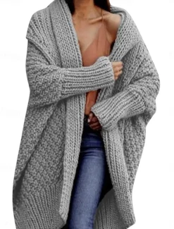 Hot Women's Cardigan Fashion Casual Soft Solid Color Chunky Open Front Knitted Long Sleeve Long Tops Knit Outdoor Daily Going out Pink Camel Fall Winter Women Cardigans & Outerwears