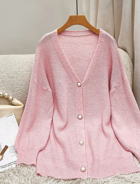 Discount Women's Cardigan Fashion Streetwear Daily Solid Color V Neck Knitted Long Sleeve Long Tops Knit Work White Fall Winter Women Cardigans & Outerwears