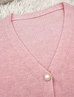 Discount Women's Cardigan Fashion Streetwear Daily Solid Color V Neck Knitted Long Sleeve Long Tops Knit Work White Fall Winter Women Cardigans & Outerwears