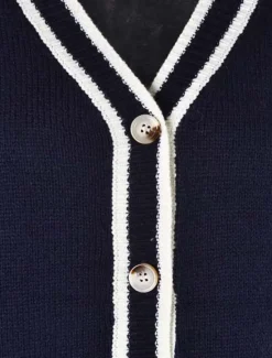 Online Women's Cardigan Fashion Streetwear Daily Color Block Open Front Knitted Long Sleeve Long Tops Knit Work White Navy Blue Fall Winter Women Cardigans & Outerwears
