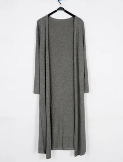Discount Women's Cardigan Sweater Stylish Casual Soft Solid Color Ribbed Open Front Oversized Long Sleeve Long Tops Knit Daily Going out Weekend Black White Summer Fall Women Cardigans & Outerwears
