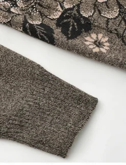 Best Women's Cardigan Sweater Stylish Casual Soft Floral Ribbed Crew Neck Buttons Pocket Long Sleeve Knit Outdoor Holiday Going out claret Grass Green Fall Winter Women Cardigans & Outerwears