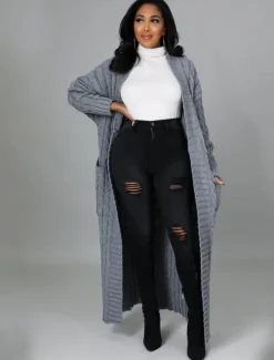 Clearance Women's Cardigan Sweater Sexy Solid Color Chunky V Neck Knitted Drop Shoulder Long Sleeve Tunic Knit Home Daily Red Brown Black Fall Winter Women Cardigans & Outerwears