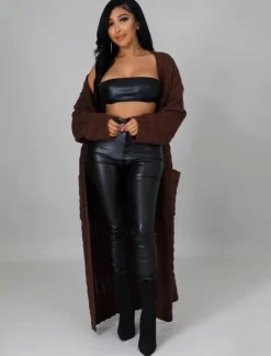 Clearance Women's Cardigan Sweater Sexy Solid Color Chunky V Neck Knitted Drop Shoulder Long Sleeve Tunic Knit Home Daily Red Brown Black Fall Winter Women Cardigans & Outerwears