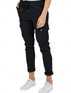 New Women's Cargo Pants Pants Trousers Plain Mid Waist Full Length Dark Grey Fall Women Pants