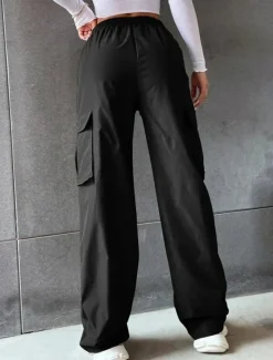 Sale Women's Cargo Pants Pants Trousers Parachute Pants Streetwear Casual Comfort Full Length High Waist Plain Pocket Elastic Waist Breathability Soft Outdoor Micro-elastic Vacation Casual Sports Women Pants