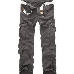 Hot Women's Cargo parachute pants Trousers Trousers Full Length 100% Cotton Pocket Baggy Micro-elastic High Waist Athleisure Casual Daily Gray Green ArmyGreen S M Women Pants