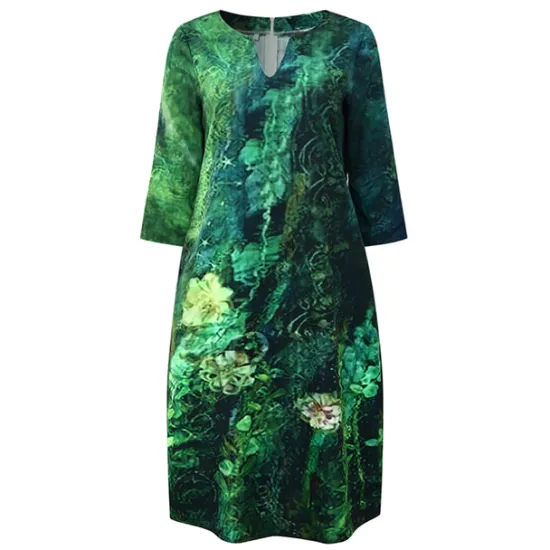 Outlet Women's Casual Dress Ethnic Dress Shift Dress Midi Dress Leopard Black White Half Sleeve Floral Print Summer Spring V Neck Basic Daily Vacation Weekend 2023 S M L XL XXL 3XL Women Floral Dresses|Spring Dresses