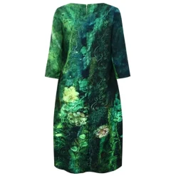 Outlet Women's Casual Dress Ethnic Dress Shift Dress Midi Dress Leopard Black White Half Sleeve Floral Print Summer Spring V Neck Basic Daily Vacation Weekend 2023 S M L XL XXL 3XL Women Floral Dresses|Spring Dresses