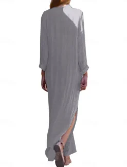 Clearance Women's Casual Dress Maxi Dress Print Basic Casual Daily Vacation V Neck Long Sleeve Summer Spring Fall Sky Blue Flower Women Dresses