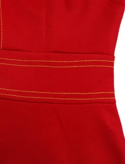 Outlet Women's Casual Dress Midi Dress Zipper Daily Date Fashion Streetwear Stand Collar 3/4 Length Sleeve Red Green Dark Blue Color Women Work Dresses