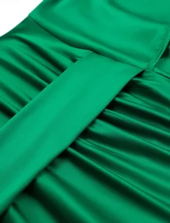 Hot Women's Casual Dress Midi Dress Ruched Wedding Party Elegant Streetwear Halter Neck Sleeveless Champagne Wine Green Color Women Cocktail Dress