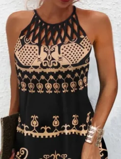 Sale Women's Casual Dress Shift Dress Mini Dress Green Dark Blue Sleeveless Floral Ruched Spring Summer Halter Vintage Birthday Daily Ethnic Dress 2023 S M L XL XXL 3XL Women Sundresses
