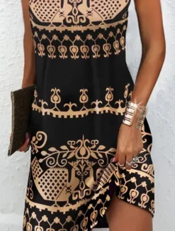 Sale Women's Casual Dress Shift Dress Mini Dress Green Dark Blue Sleeveless Floral Ruched Spring Summer Halter Vintage Birthday Daily Ethnic Dress 2023 S M L XL XXL 3XL Women Sundresses