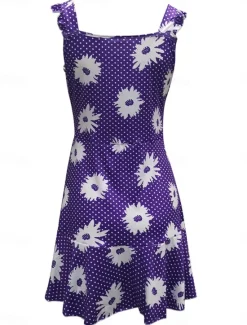 Online Women's Casual Dress Slip Dress Floral Print Strap Mini Dress Casual Daily Date Sleeveless Summer Women Sundresses