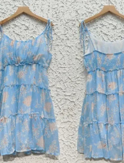 Hot Women's Casual Dress Slip Dress Floral Polka Dot Ruffle Backless Strap Mini Dress Stylish Casual Daily Vacation Sleeveless Summer Women Sundresses