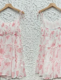 Hot Women's Casual Dress Slip Dress Floral Polka Dot Ruffle Backless Strap Mini Dress Stylish Casual Daily Vacation Sleeveless Summer Women Sundresses