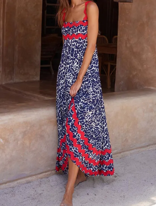 Outlet Women's Casual Dress Slip Dress Beach Dress Floral Backless Print Strap Long Dress Maxi Dress Tropical Hawaiian Vacation Sleeveless Summer Women Vacation Dresses
