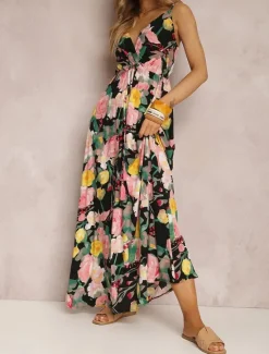 Discount Women's Casual Dress Slip Dress Floral Backless Print Strap Long Dress Maxi Dress Hawaiian Vacation Beach Sleeveless Summer Women Vacation Dresses