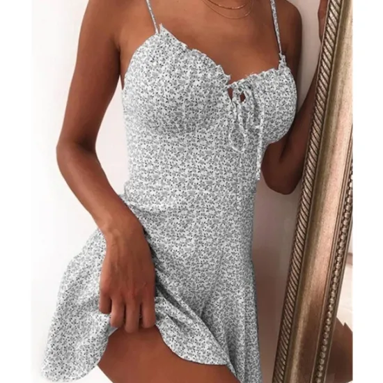 Discount Women's Casual Dress Sundress Floral Dress Mini Dress Dark Yellow Light Pink White Sleeveless Floral Lace up Spring Summer Spaghetti Strap Hot Vacation Weekend Slim 2023 S M L XL XXL 3XL 4XL 5XL Women Sundresses
