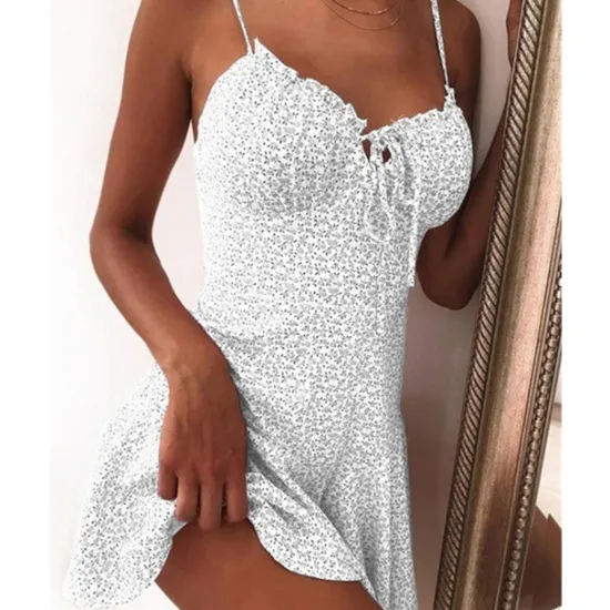 Discount Women's Casual Dress Sundress Floral Dress Mini Dress Dark Yellow Light Pink White Sleeveless Floral Lace up Spring Summer Spaghetti Strap Hot Vacation Weekend Slim 2023 S M L XL XXL 3XL 4XL 5XL Women Sundresses