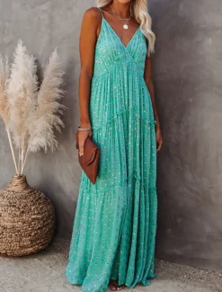 Outlet Women's Casual Dress Sundress Slip Dress Leopard Backless Print Strap Long Dress Maxi Dress Vacation Beach Sleeveless Summer Women Vacation Dresses