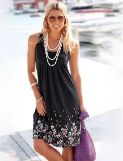 Clearance Women's Casual Dress T Shirt Dress Tee Dress Sundress Floral Print Crew Neck Midi Dress Outdoor Daily Sleeveless Summer Spring Women Sundresses