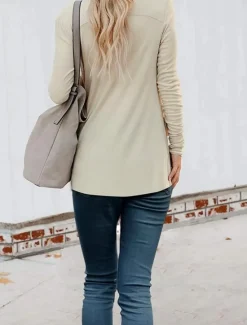 Clearance Women's Casual Jacket Breathable Comfortable Buttons Pocket Casual Plain Vacation Street Casual Daily Wear Single Breasted Regular V Neck Regular Fit Long Sleeve Outerwear White Pink Khaki Summer Women Jackets|Coats & Trench Coats