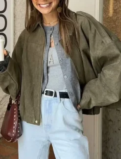 Discount Women's Casual Jacket Comfortable Breathable Pocket Buttons Casual Plain Vacation Street Casual Daily Wear Zipper Short Turndown Regular Fit Long Sleeve Outerwear Black Wine Orange Summer Spring Women Jackets