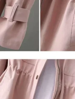 Clearance Women's Casual Jacket Comfortable Breathable Pocket Casual Plain Street Casual Daily Wear Zipper Regular Turndown Loose Fit Long Sleeve Outerwear Black White Pink Summer Women Jackets|Blazers & Suits