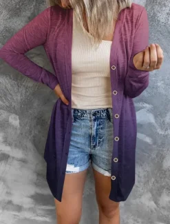New Women's Casual Jacket Comfortable Breathable Print Casual Butterfly Vacation Street Casual Daily Wear Single Breasted Long V Neck Regular Fit Long Sleeve Outerwear White Red Purple Summer Spring Women Coats & Trench Coats