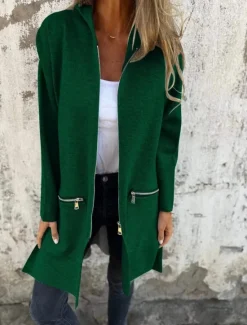 Hot Women's Casual Jacket Hoodie Jacket Breathable Comfortable Zipper Pocket Casual Plain Vacation Street Daily Wear Going out Zipper Regular Hooded Regular Fit Long Sleeve Outerwear Black Red Blue Women Jackets