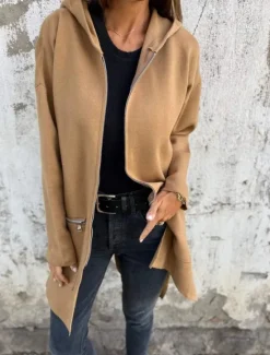 Hot Women's Casual Jacket Hoodie Jacket Breathable Comfortable Zipper Pocket Casual Plain Vacation Street Daily Wear Going out Zipper Regular Hooded Regular Fit Long Sleeve Outerwear Black Red Blue Women Jackets
