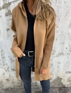 Hot Women's Casual Jacket Hoodie Jacket Breathable Comfortable Zipper Pocket Casual Plain Vacation Street Daily Wear Going out Zipper Regular Hooded Regular Fit Long Sleeve Outerwear Black Red Blue Women Jackets
