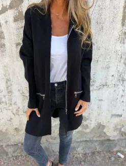 Hot Women's Casual Jacket Hoodie Jacket Breathable Comfortable Zipper Pocket Casual Plain Vacation Street Daily Wear Going out Zipper Regular Hooded Regular Fit Long Sleeve Outerwear Black Red Blue Women Jackets
