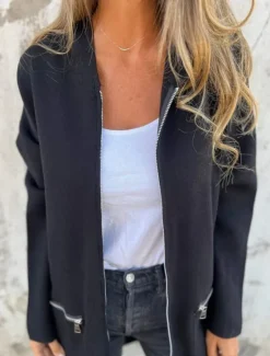 Hot Women's Casual Jacket Hoodie Jacket Breathable Comfortable Zipper Pocket Casual Plain Vacation Street Daily Wear Going out Zipper Regular Hooded Regular Fit Long Sleeve Outerwear Black Red Blue Women Jackets