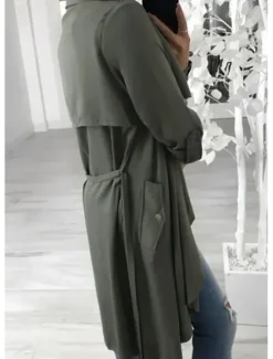 Women's Casual Jacket Outdoor Button Solid Color Windproof Fashion Loose Fit Outerwear Long Sleeve Fall S Women Jackets|Coats & Trench Coats